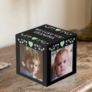 Add 4 images we love you grandma black green cube