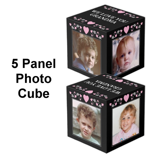 Add 4 images we love you grandma black pink cube (Creator Uploaded)