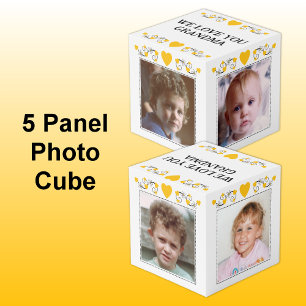 Add 4 images we love you grandma yellow cube