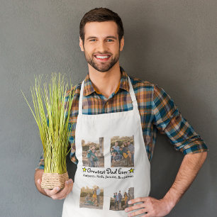Add 4 Photo Collage Greatest Dad Ever Father's Day Standard Apron