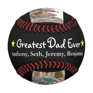 Add 5 Photo Collage Greatest Dad Ever Father's Day Baseball