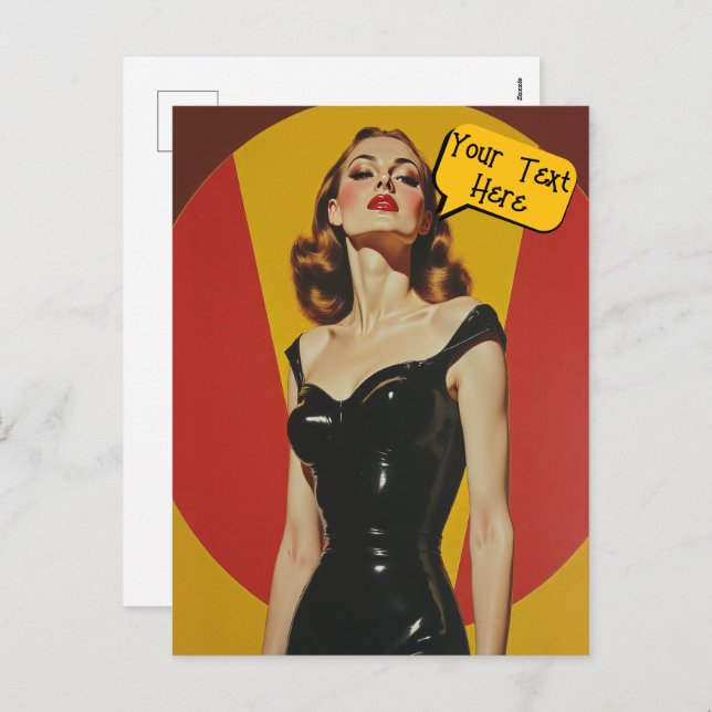 Add a Caption Vintage Retro Glamour Postcard (Front/Back)