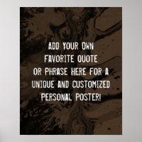 Add a Custom Quote Black Marble, Brown