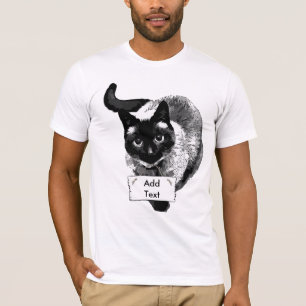 Add a Message to this Funny Cat Holding a Sign T-Shirt