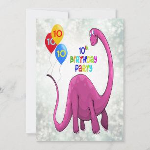 Add a name, 10th Birthday Party Invitation