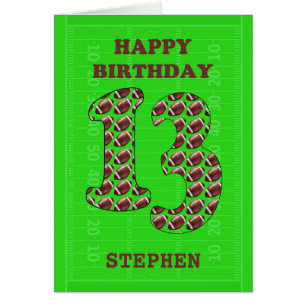 Add A Name 13th Birthday Footballs 