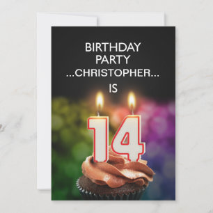 Add a name, 14th Birthday party Invitation