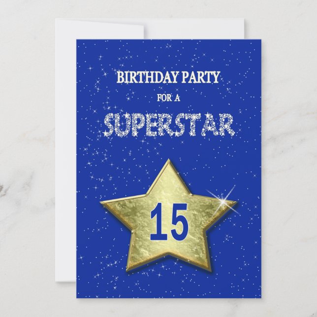 Add a name, 15th Birthday Party Invitation (Front)