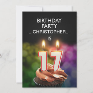 Add a name, 17th Birthday party Invitation