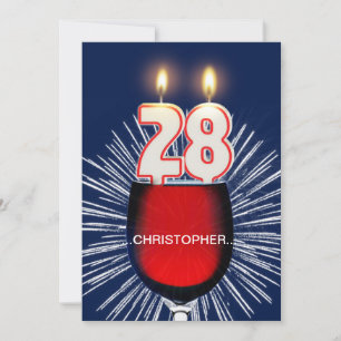 Add a name, 28th Birthday party Invitation, wine Invitation