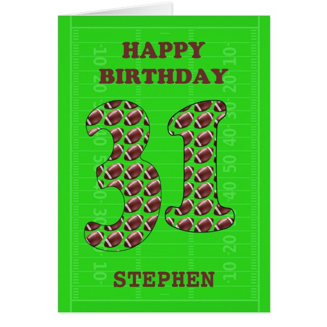 Add A Name 31st Birthday Footballs  (Front)