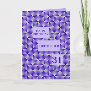 Add a name 31st Birthday with Purple Shapes Card