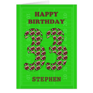 Add A Name 33rd Birthday Footballs 