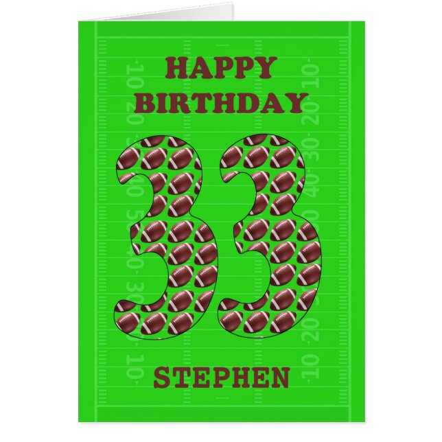 Add A Name 33rd Birthday Footballs  (Front)