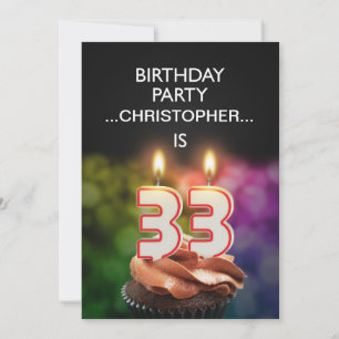Add a name, 33rd Birthday party Invitation