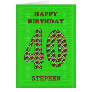 Add A Name 40th Birthday Footballs 