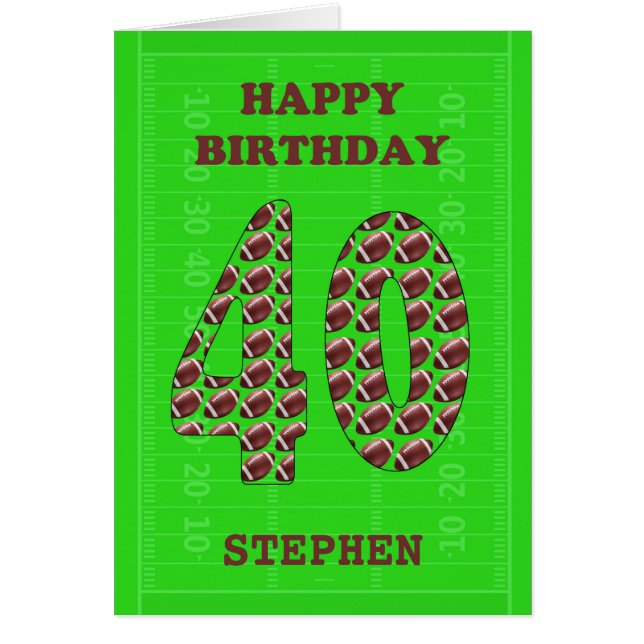 Add A Name 40th Birthday Footballs  (Front)