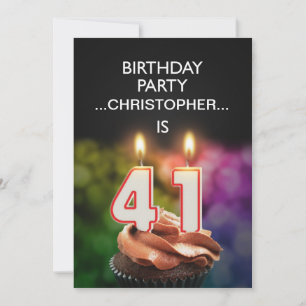 Add a name, 41st Birthday party Invitation