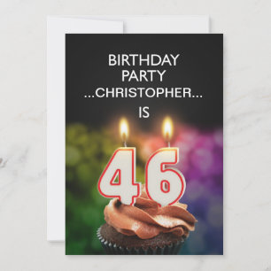 Add a name, 46th Birthday party Invitation