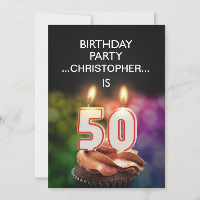 Add a name, 50th Birthday party Invitation (Front)