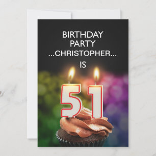 Add a name, 51st Birthday party Invitation