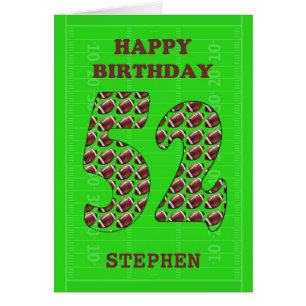 Add A Name 52nd Birthday Footballs 