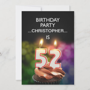 Add a name, 52nd Birthday party Invitation