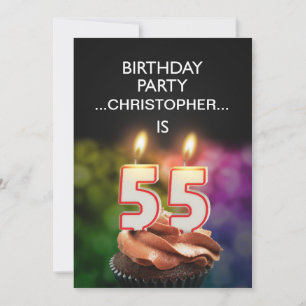 Add a name, 55th Birthday party Invitation
