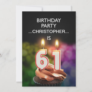 Add a name, 61st Birthday party Invitation