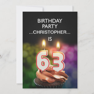 Add a name, 63rd Birthday party Invitation