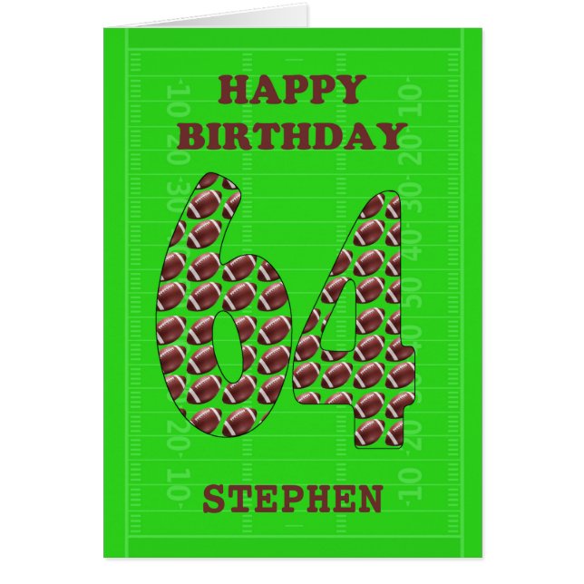 Add A Name 64th Birthday Footballs  (Front)