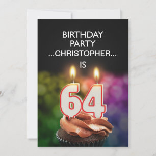 Add a name, 64th Birthday party Invitation