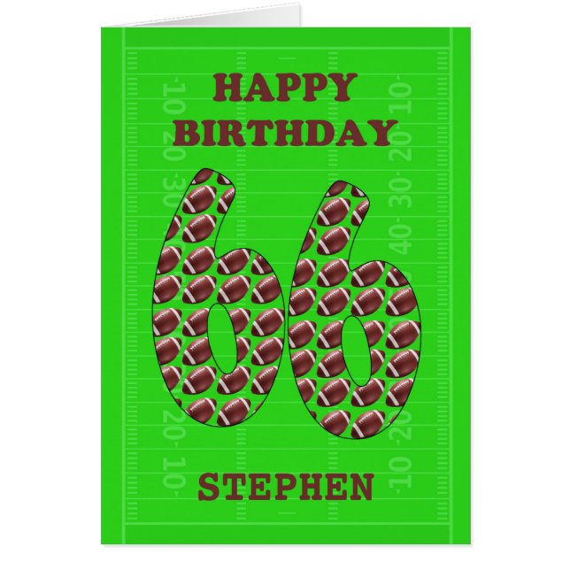 Add A Name 66th Birthday Footballs  (Front)