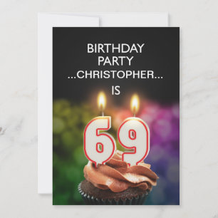 Add a name, 69th Birthday party Invitation
