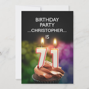 Add a name, 71st Birthday party Invitation