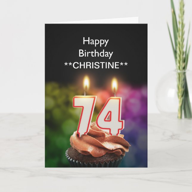 Add a name, 74th birthday card (Front)
