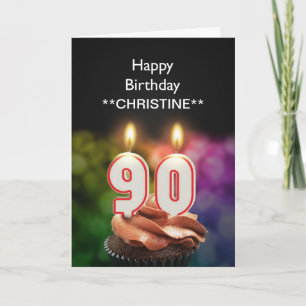 Add a name, 90th birthday card