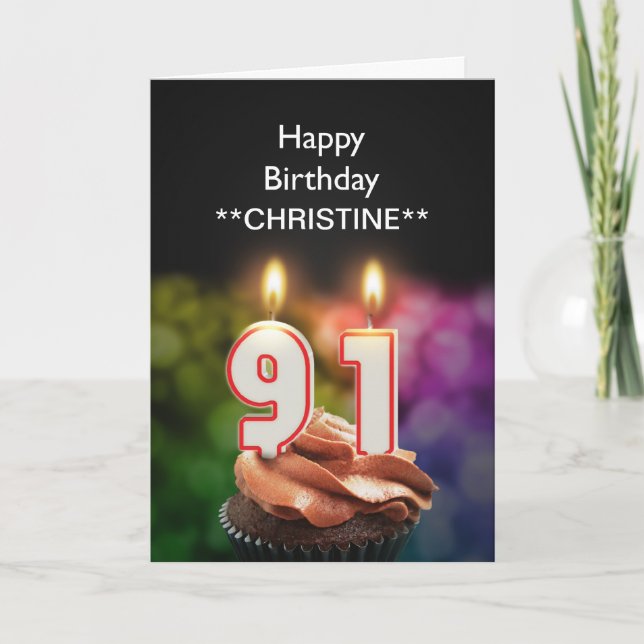 Add a name, 91st birthday card (Front)