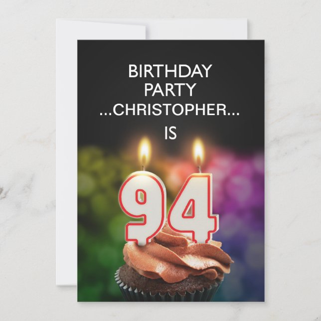 Add a name, 94th Birthday party Invitation (Front)