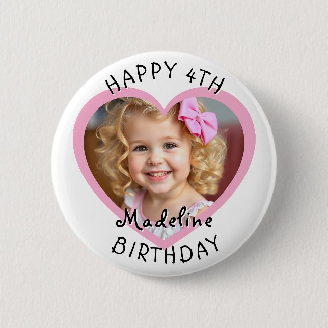 Add a Name and Age to this Happy Birthday  6 Cm Round Badge (Front)