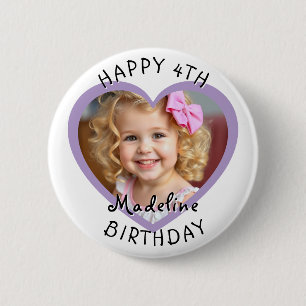 Add a Name and Age to this Happy Birthday  6 Cm Round Badge