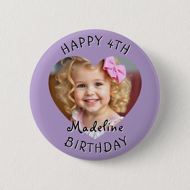 Add a Name and Age to this Happy Birthday  6 Cm Round Badge (Front)
