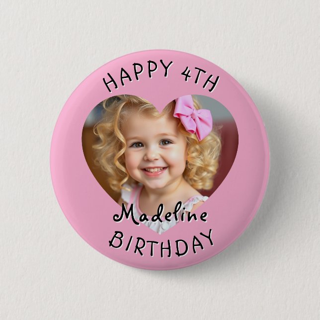 Add a Name and Age to this Happy Birthday  6 Cm Round Badge (Front)
