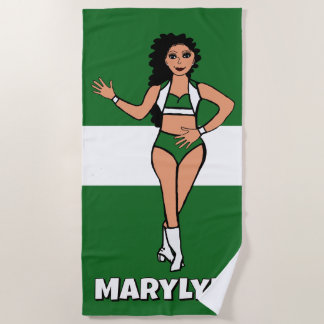 Add A Name Beach Towel Green /White