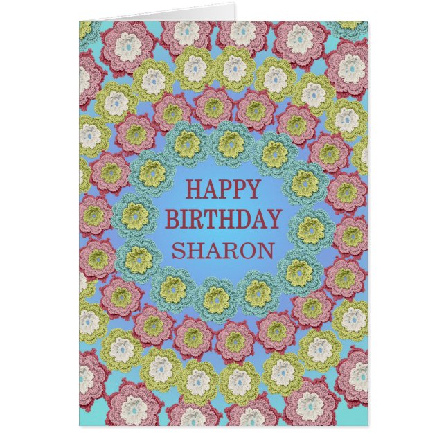 Add A Name Birthday Crochet Flowers (Front)