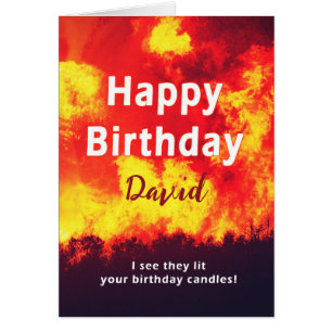 Add A Name Birthday Forest Fire Candle Humor 