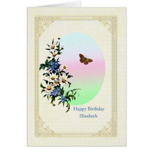 Add a Name Birthday with Flowers