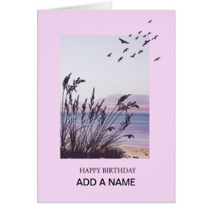 Add a Name birthday with seaside scene