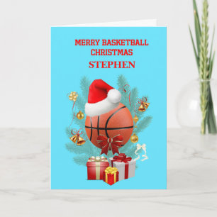 Add A Name Christmas Basketball Holiday Card
