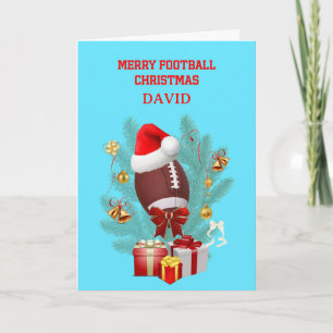 Add A Name Christmas Football Holiday Card